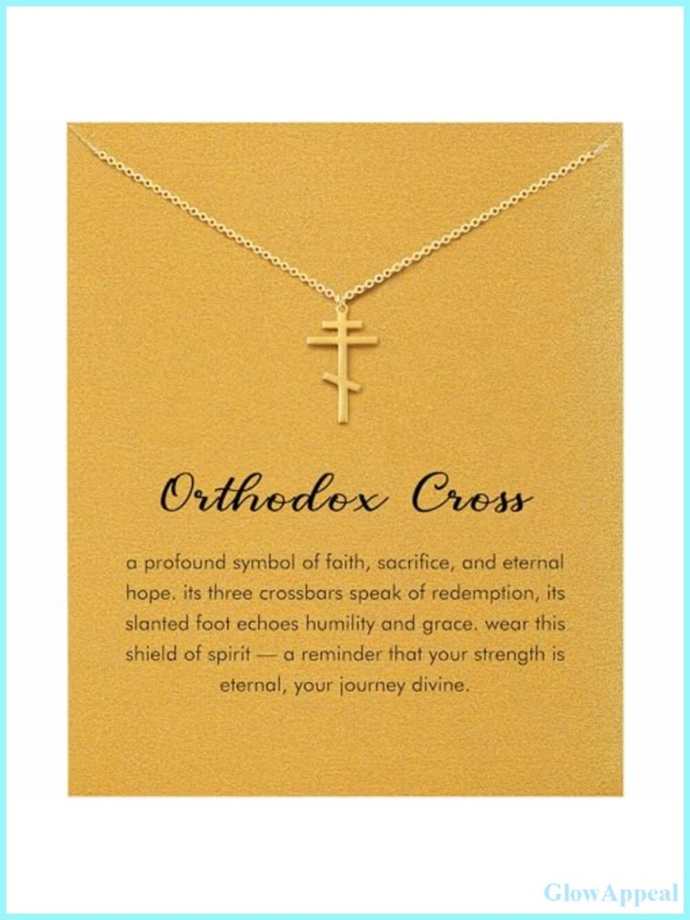 Orthodox Cross Pendant Necklace for Women Stainless Steel 16.5 inch